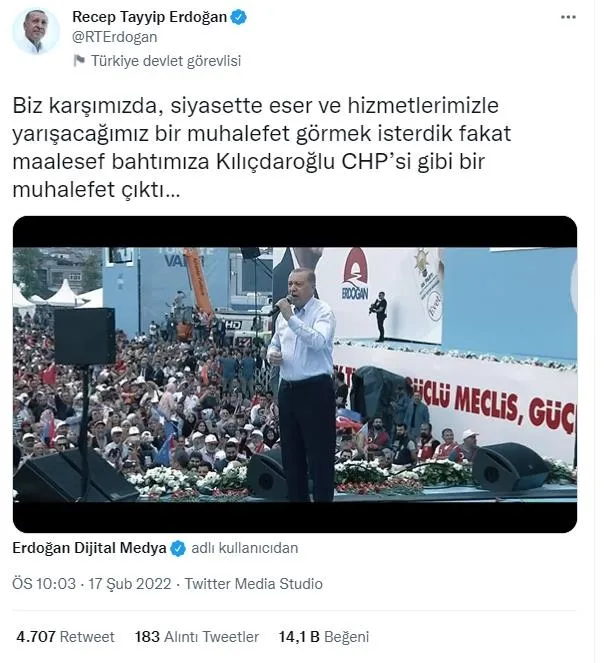 baskan-recep-tayyip-erdogandan-dikkat-ceken-paylasim-maalesef-bahtimiza-kilicdaroglu-chpsi-gibi-bir-muhalefet-1645130104674.jpeg Başkan Recep Tayyip Erdoğan'dan dikkat çeken paylaşım: "Maalesef bahtımıza Kılıçdaroğlu CHP’si gibi bir muhalefet çıktı"-2