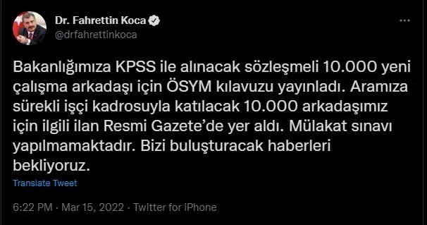 Son dakika: Sağlık Bakanı Fahrettin Koca 10 bin sağlık personeli alımı ile ilgili müjdeyi duyurdu-3