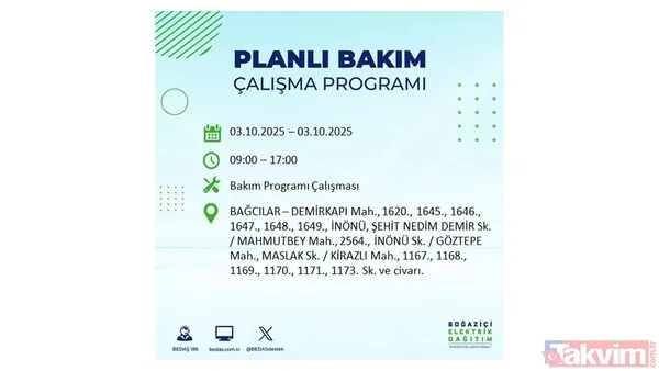 İstanbul'da elektrik kesintisi alarmı: BEDAŞ saat verdi! 3 EKİM ilçe ilçe kesinti programı - 6