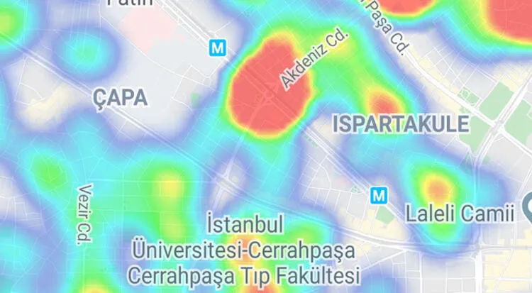 İstanbul'un güncel koronavirüs yoğunluk haritası! İşte ilçe ilçe İstanbul koronavirüs vaka haritası | Hayat Eve Sığar - 19