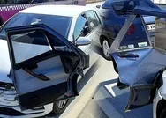 Düzcede korkunç kaza! Otomobilin kapısı diğer araca saplandı