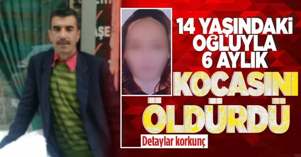 Adana’da 6 ay önce evlendiği kendisinden 30 yaş büyük kocasını 14 yaşındaki oğluyla birlikte sopayla boğarak öldüren kadın tutuklandı