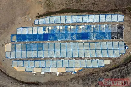 Iğdır Tuzluca’daki tuz üretim tesisinde yaz sezonunda 130 havuzda 2 bin ton tuz elde ediliyor