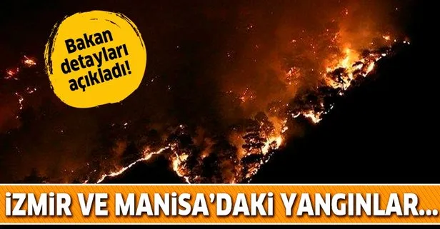 Tarım ve Orman Bakanı Bekir Pakdemirli açıkladı: İzmir ve Manisa’daki yangınlar kısmen kontrol altına alındı