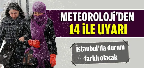 Meteoroloji’den 14 ile uyarı