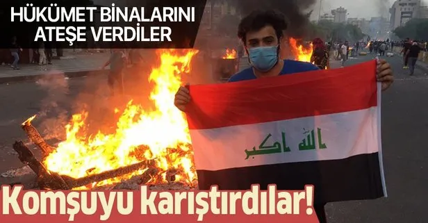 Irak’ta göstericiler bazı hükümet binalarını ateşe verdi