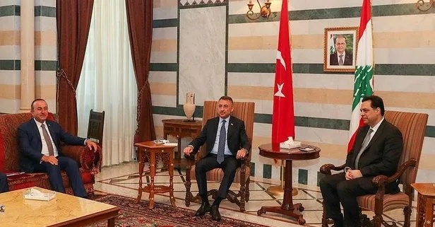 Son dakika: Cumhurbaşkanı Yardımcısı Fuat Oktay, Lübnan Başbakanı Diyab ile görüştü