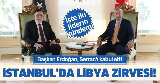 Son dakika: Başkan Erdoğan ile Libya Başbakanı Serrac arasında kritik görüşme