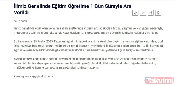 Valiliklerden peş peşe kar tatili haberleri geldi! Hangi illerde okullar tatil edildi? - 8