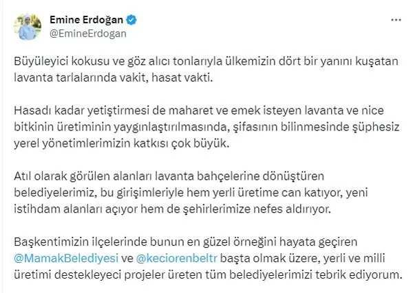emine-erdogandan-atil-alanlari-lavanta-bahcelerine-donusturen-belediyelere-tebrik-1691506377643.jpeg Emine Erdoğan'dan atıl alanları lavanta bahçelerine dönüştüren belediyelere tebrik! "Belediyelerimiz bu girişimleriyle şehirlerimize nefes aldırıyor"-2