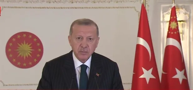 Son dakika: Başkan Erdoğan'dan İslam İşbirliği Teşkilatı'na video mesaj: Emperyalistlerin bizi bölmesine müsaade etmeyeceğiz-1