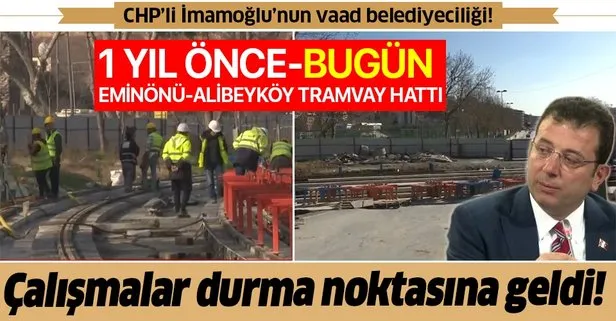 2020’de tamamlanması hedeflenen Eminönü-Alibeyköy Tramvay Hattı’nda çalışmalar durma noktasına geldi