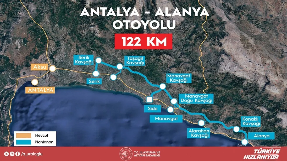 Antalya-Alanya ve Ankara-Kırıkkale-Delice Otoyolları'nda büyük gün 14 Ekim!