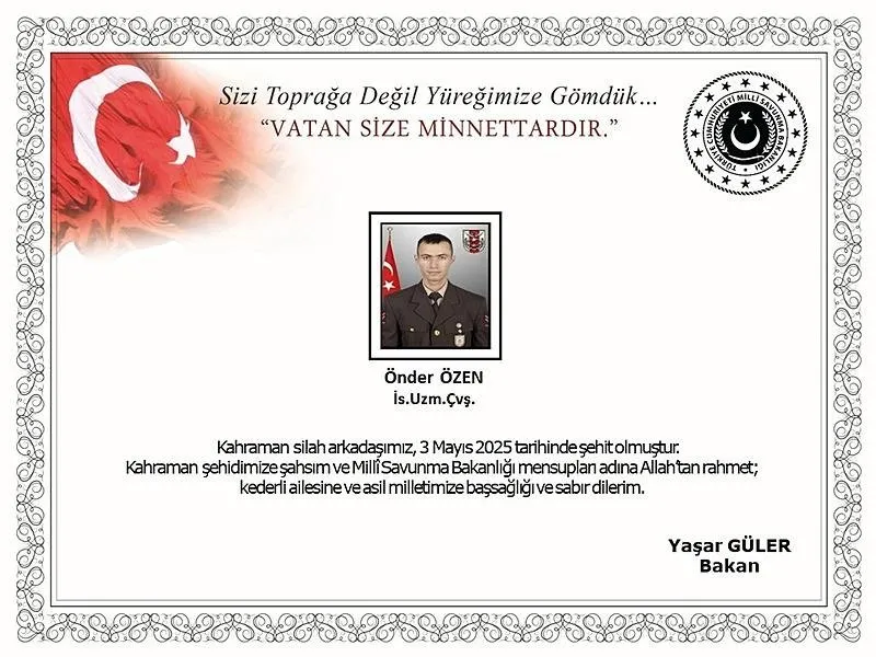 Güler'in taziye mesajı (MSB)