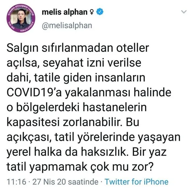 İnsanlara korku saldı kendisi tatile gitti! Dediği ile yaptığı tutmayan Melis Alphan sosyal medyanın diline düştü!-2