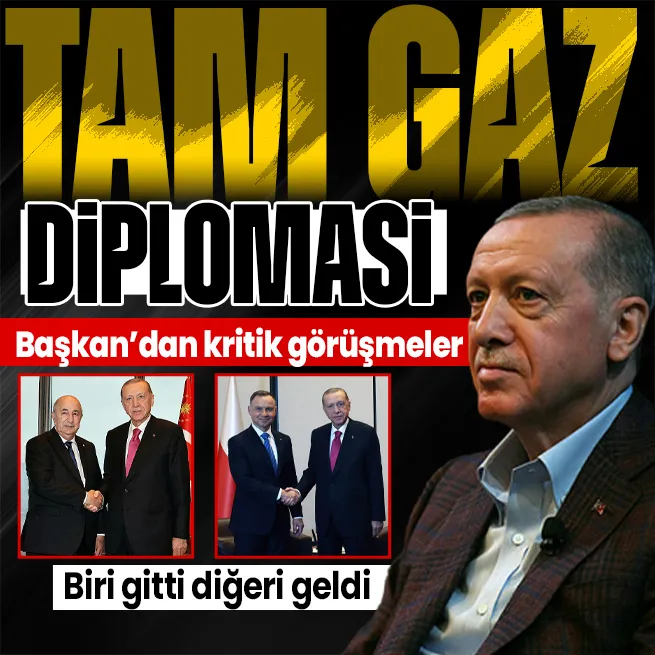 Başkan Erdoğan, Cezayir Cumhurbaşkanı Abdülmecid Tebbun ve Polonya Cumhurbaşkanı Andrzej Duda ile bir araya geldi