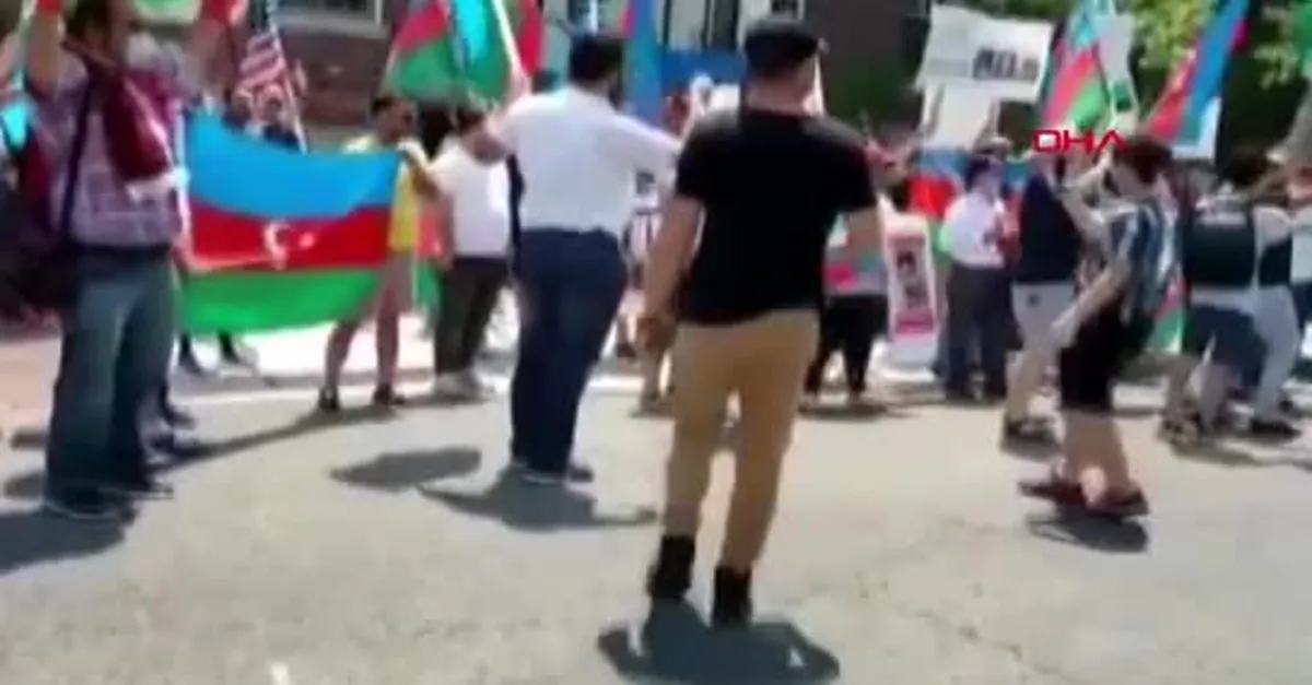 ABD’de Azerbaycanlılar, Ermenilerin protestosunu bastırdı