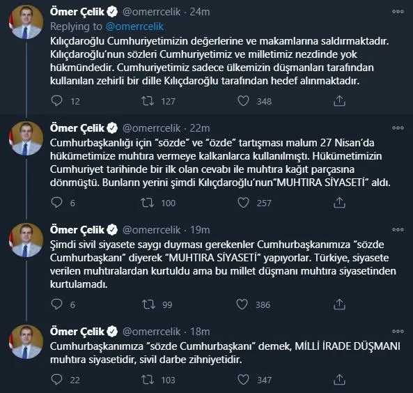 SON DAKİKA: AK Parti'den Kılıçdaroğlu'na sert tepki: Milli irade düşmanı muhtıra siyasetidir-1