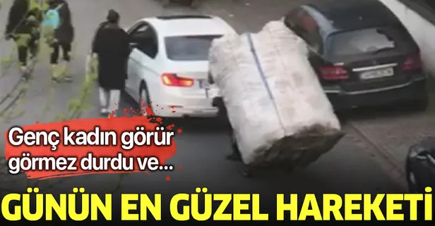 Günün en güzel görüntüsü! Genç kadın görür görmez durdu ve...
