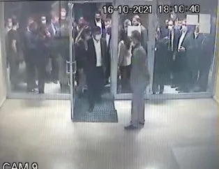 Davutoğlu’nun asansör kazası kamerada