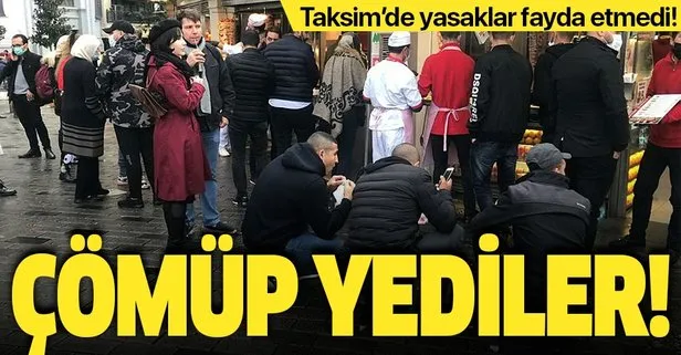 Kısıtlamalar geri geldi! Taksim’de restoranların önü doldu taştı