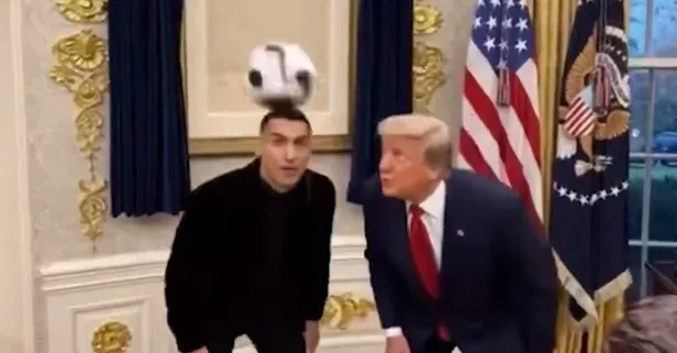 Trump paylaştı viral oldu! Ronaldo ile Oval Ofis'te "tuhaf" anlar