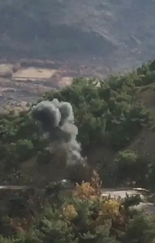 Adıyaman’da teröristler tarafından yola döşenen EYP böyle imha edildi