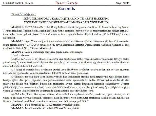 ikinci-el-araclara-iliskin-yonetmelik-resmi-gazetede-yayimlandi-1688595062782.jpeg İkinci el araçlara ilişkin yönetmelik Resmi Gazete'de yayımlandı! Ticaret Bakanlığı duyurdu: 300 bin liraya kadar ceza-2