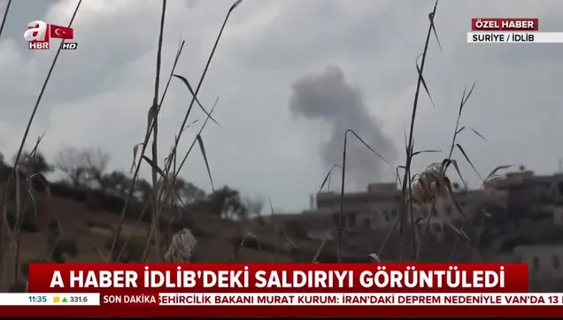Droneler koordinat verdi Esad rejimi İdlib'e bomba yağdırdı! İdlib'e bombardıman anı kamerada |Video