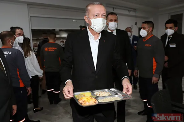 Başkan Recep Tayyip Erdoğan Gaziantep'te işçilerle yemek yedi - 12