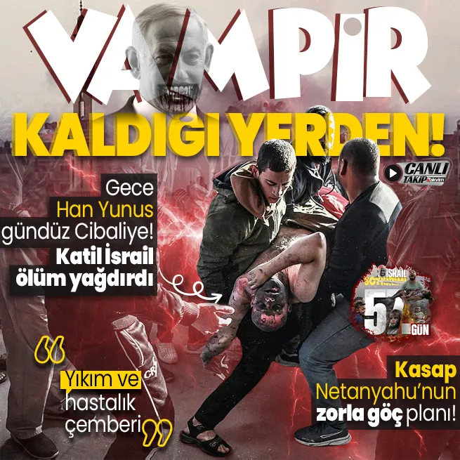 İşgalci İsrail katliama devam ediyor!! Gece Han Yunus gündüz Cibaliye Mülteci Kampı | Netanyahunun zorla göç planı! CANLI TAKİP