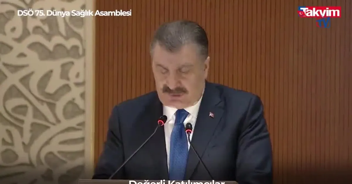 Bakan Fahrettin Koca 75. Dünya Sağlık Asamblesi’nde konuştu