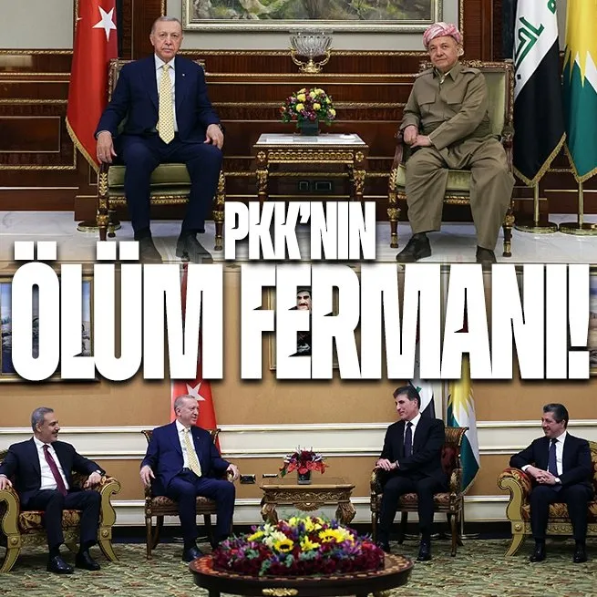 Başkan Erdoğan Erbilde! Resmi törenle karşılandı: Neçirvan Barzani, Mesrur Barzani ve Mesut Barzani ile görüştü