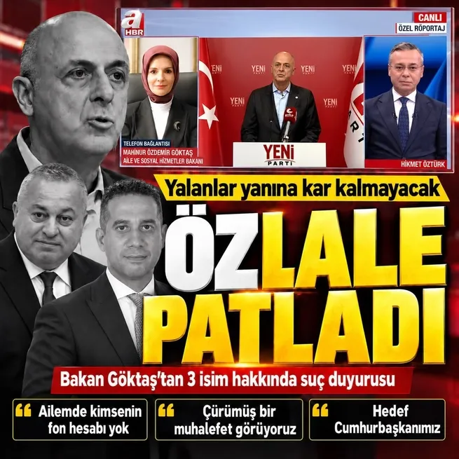 Bakan Göktaş’tan fon iddialarına A Haber’de yanıt: Ümit Özlale, Cemal Enginyurt ve Ali Mahir Başarır hakkında suç duyurusu