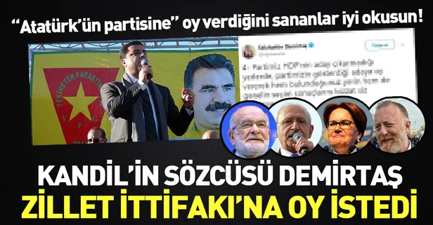 Kandil'in sözcüsü HDP'li Selahattin Demirtaş Zillet İttifakı'na oy istedi