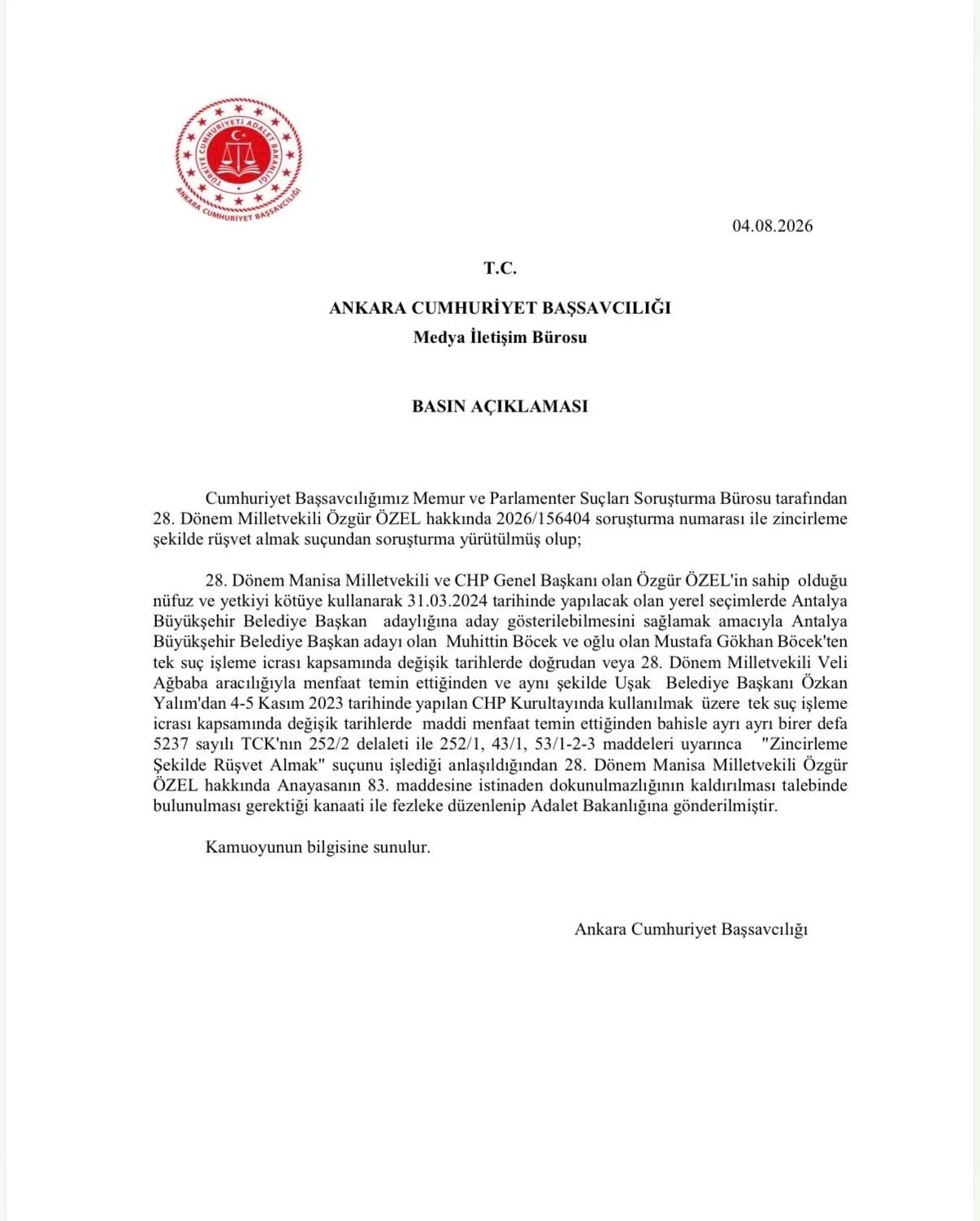 Zincirleme rüşvette fezleke hazır! Savcılık Özgür Özel ve Veli Ağbaba'nın dokunulmazlıklarının kaldırılmasını talep etti-2