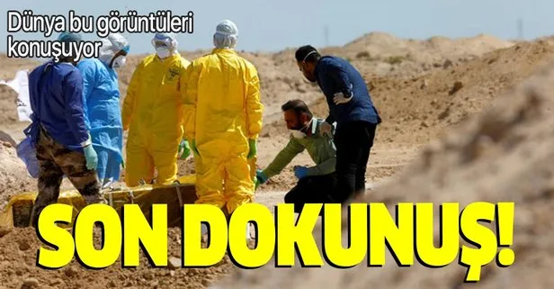 Koronavirüsten öldü çöle gömüldü! Yakınları sadece tabuta dokunabildi!