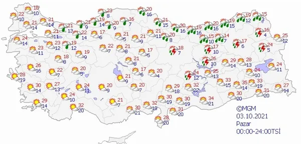 HAVA DURUMU | Plan yapanlar dikkat! Meteorolojiden uyarı geldi: Çok kuvvetli geliyor... | 3-7 Ekim-11