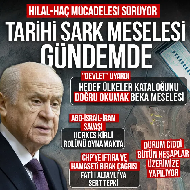Bahçeli Hilal-Haç mücadelesi sürüyor deyip uyardı: Şark Meselesi gündemde, İsrail durdurulmalı | CHPye çağrı Fatih Altaylıya tepki