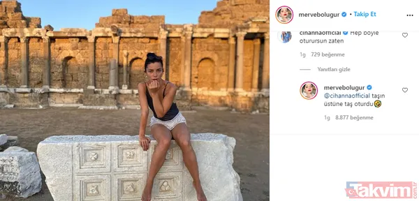 Merve Boluğur'a Burak Dayı aşkı yaradı! Yatak pozuyla olay yaratan Merve Boluğur: Taş taşın üstüne oturdu - 5