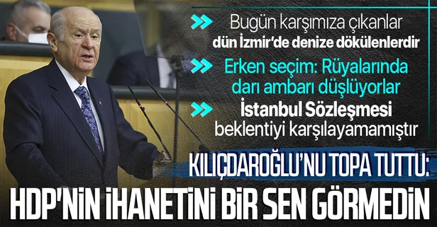 Son dakika: MHP lideri Devlet Bahçeli: Bugün karşımıza yeniden çıkanlar dün İzmir'den denize dökülenlerdir