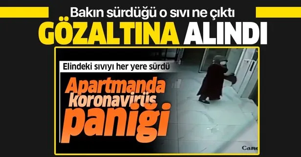 Kayseri’de apartmanın merdiven korkuluklarına sıvı süren kadın gözaltına alındı