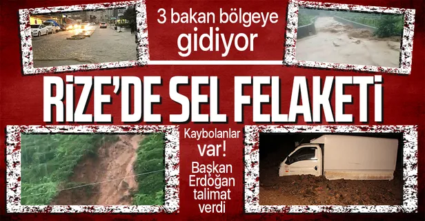 Rize'de 3 kişi selde kayboldu!