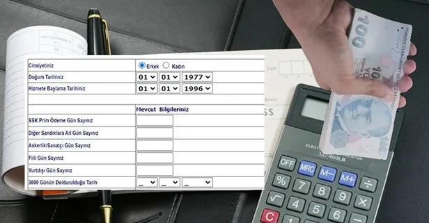 SSK yaş gün tablosu için revize! 1993 1997 2004 2013 arası primle hesap cetveli