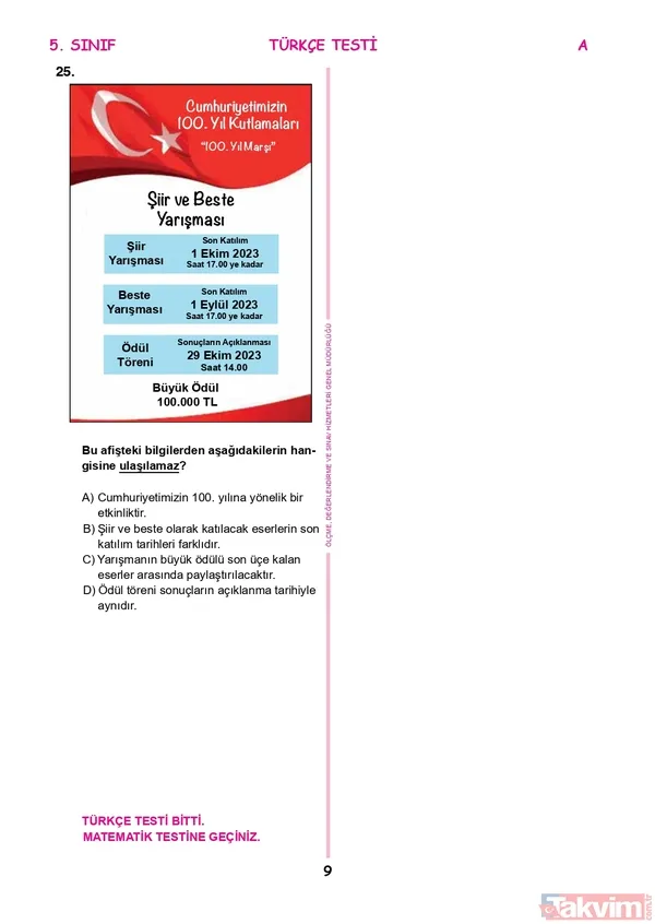 2022 İOKBS Bursluluk 5.6.7.8.9.10.11. sınıf SORU VE CEVAPLARI PDF İNDİR! meb.gov.tr: İOKBS A-B-C-D sözel- sayısal soru kitapçığı FULL! Türkçe, Matematik, Coğrafya, Tarih... - 9