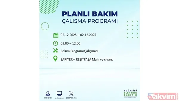 İstanbul elektrik kesintisi 2 Aralık: 8 saat yok! Gaziosmanpaşa, Beşiktaş, Beyoğlu... - 28