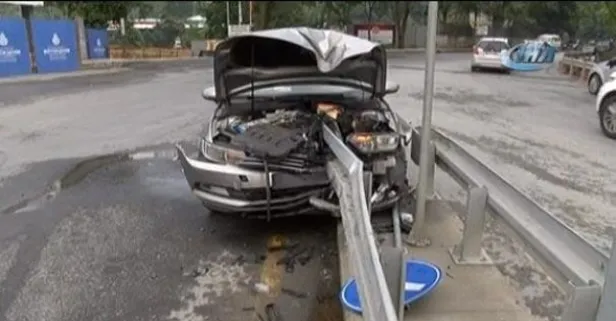 Korkunç kaza! Bariyerlere ok gibi saplandı