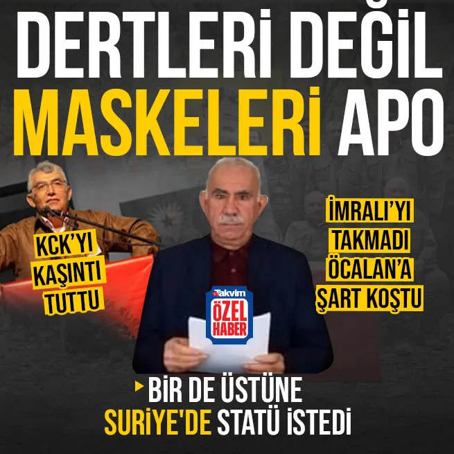 Dertleri değil maskeleri APO! PKK/KCKlı Zübeyir Aydar İmralıyı takmadı Öcalana şart koştu... Bir de üstüne Suriyede statü istedi