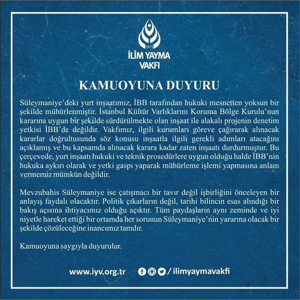 ilim-yayma-vakfindan-ekrem-imamogluna-suleymaniye-yaniti-ibb-hukuka-aykiri-muhurleme-islemi-yapmistir-1644338504756.jpeg İlim Yayma Vakfı'ndan Ekrem İmamoğlu'na Süleymaniye yanıtı: İBB hukuka aykırı mühürleme işlemi yapmıştır-2
