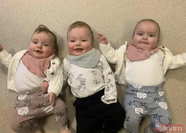 Kıbrıs'ta tüp bebek tedavisi gören 50 yaşındaki hemşire üçüz bebeklerini kucağına aldı - 2